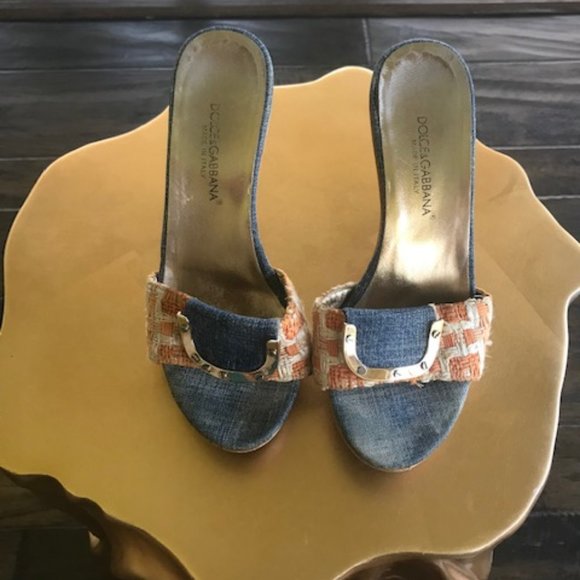 Dolce and Gabbana Jean and wood heels - Picture 2 of 2